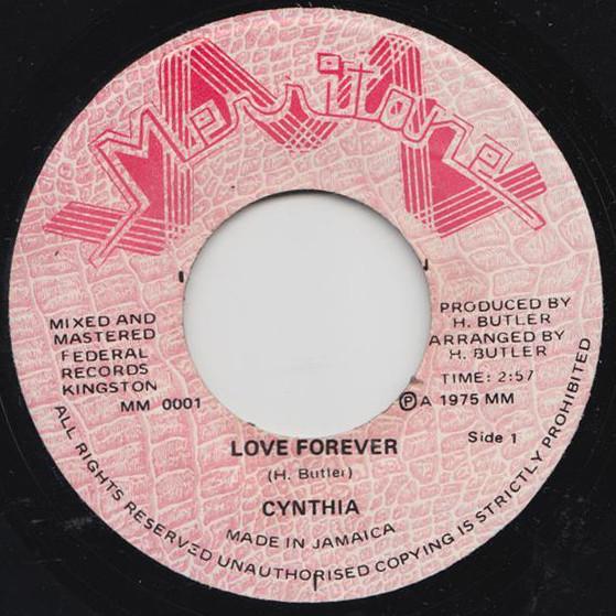 

7inch Record CYNTHIA SCHLOSS HAROLD BUTLER Love Forever Love Forever Theme MM0001 Merritone 1975 Jamaica SoulFunk Used