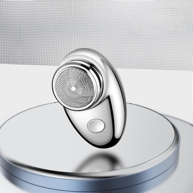 Бритва Мини электрическая портативная бритва дорожная мужская маленькая портативная на открытом воздухе серебряный