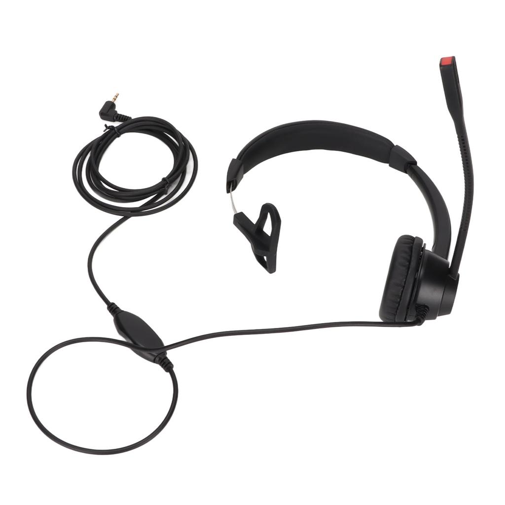 2.5mm Business Headset Noise Cancelling Monaural Traffic Headset for Devices with 2.5mm Headphone Jack Black