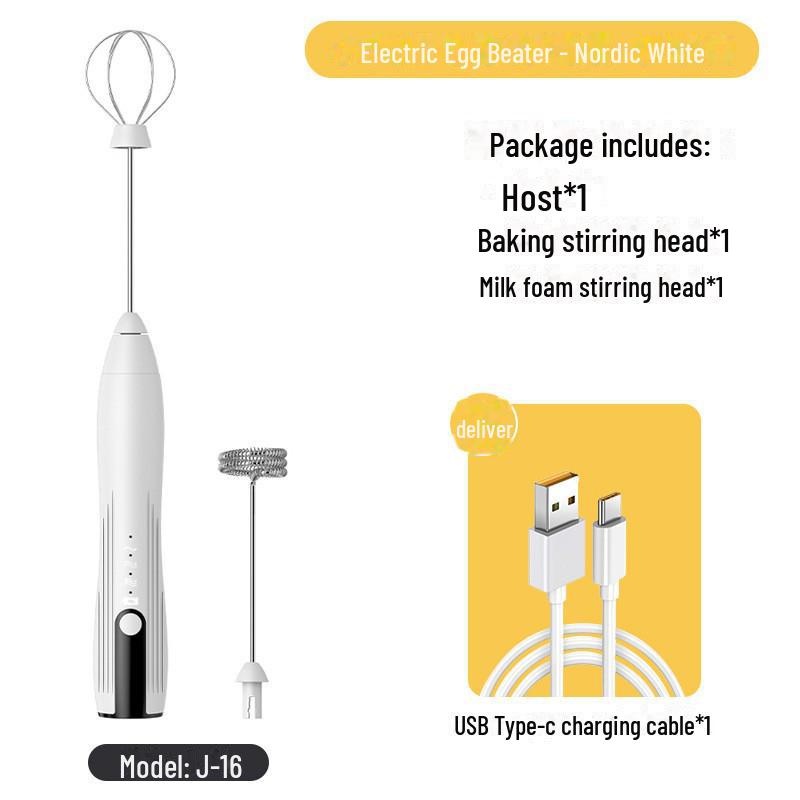 Rechargeable Wireless Handheld Electric Milk Frother and Egg Beater