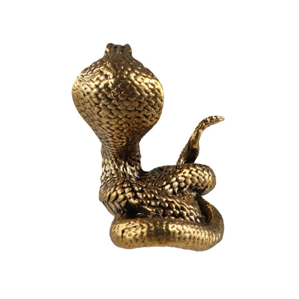 Ancient Mini Cobra Statue Twelve Zodiac Snake Snake Figurines Brass Cobra Figurines Birthday Gift