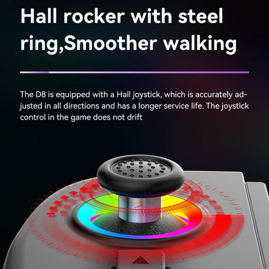 Wireless Game Controller for Android for iOS RGB Light 6-Axis Gyro Vibration Stretchable Tablet PC Gamepad Bluetooth-compatible Gaming Joystick