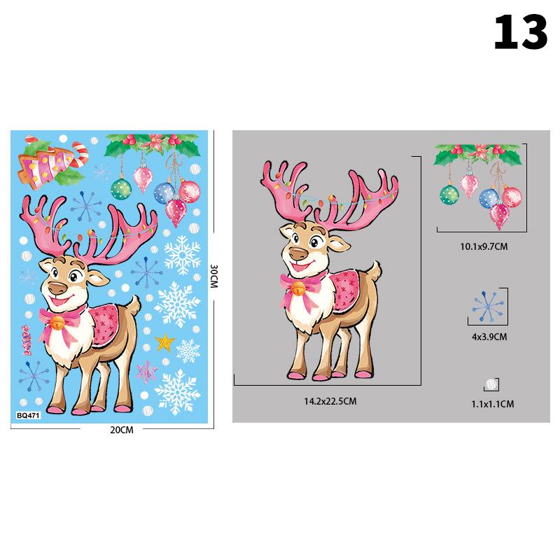 Removable Christmas Pvc Static Sticker Santa Window Stickers Beautify Snowflake Wall Decals New Year Party Glass Dress Up
