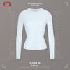 BE T-shirt da donna a maniche lunghe Slim Fit tinta unita stile street casual top sportivo
