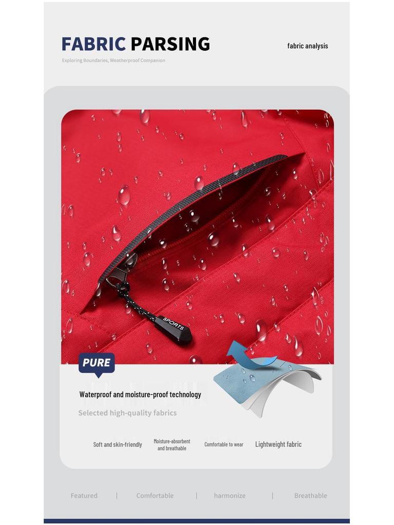 Waterproof Hooded Windproof Sport Windbreaker for Running & Mountaineering