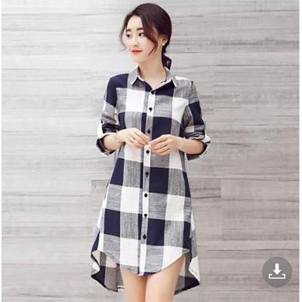 Damen Hemd mit Knöpfen Elegant Chic Damen Oberteil Kariert Vintage Leinen Langarm Chinesische Hemden Blusen Kleidung