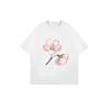 Oversized T-shirtklänning Svart Körsbärsblommig Blommig Tryck Dam Vardaglig Sommaroutfit