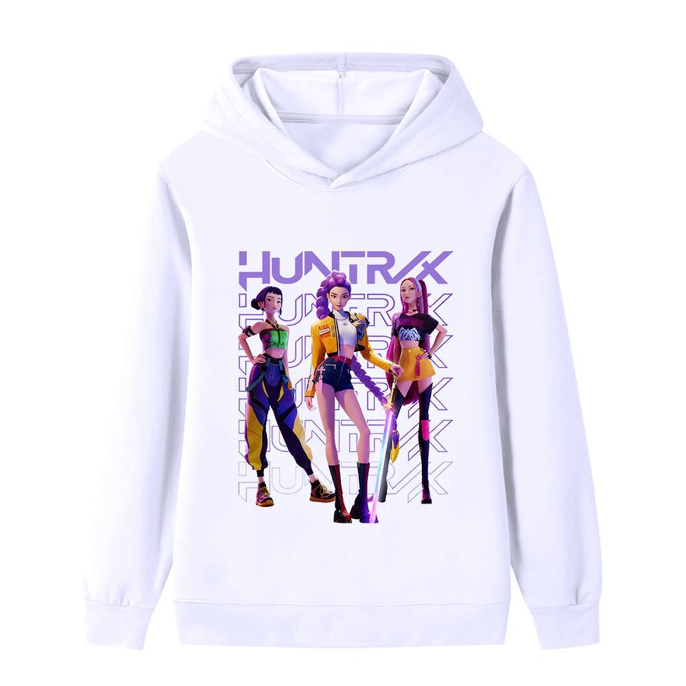 B1235 Kids Boys Girls Kpop Rumi Zoey Mira Print Long Sleeves Hoodie