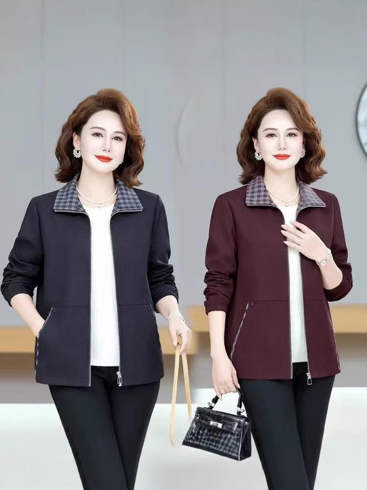 

Stylish Autumn Jacket for Middle-aged Women - Fashionable Lapel Design for 40s & 50s 3XL (125~135)
