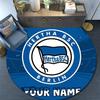 Custom Name Hertha BSC Round Area Rug,Carpet Rug for Living Room Bedroom Sofa Playroom Decor,Non-slip Floor Mat