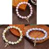 Chinese Style Blue And White Porcelain Bead Bracelet With Butterfly Pendant Handmade For Gift Travel Souvenir