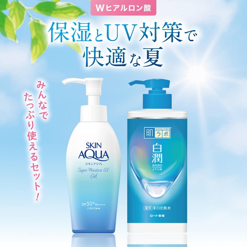 Hada Labo Shirojun Medicated Whitening Lotion Capacity x Skin Aqua Super Moisture Gel Double Pump Set (Large Pump) 50+ (140g Pump) [Pre-owned]