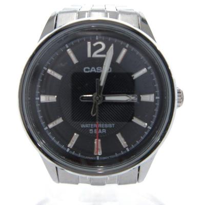 Used Casio CASIO Collection STANDARD Wristwatch Analog Day Date Quartz Dial Black Silver Color LTP-1335DJ-1AJF /FF