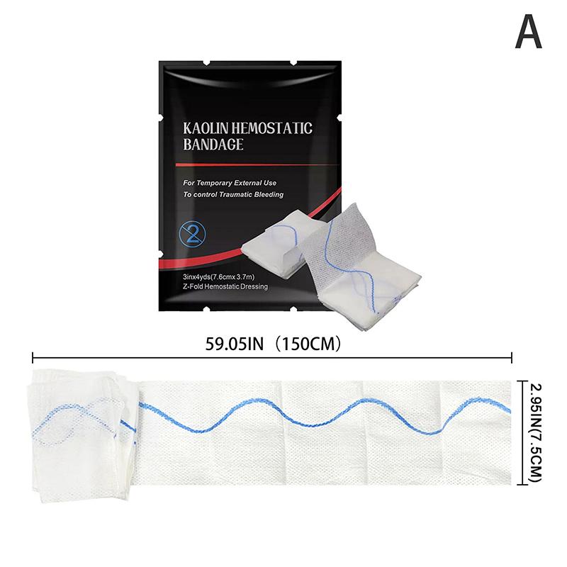 1 шт. Травматическая Z-сложенная Растворимая Гемостатическая Каолиновая Марля Боевая Медицинская Повязка для Ран Экстренная Для Наружного Применения Средства Первой Помощи