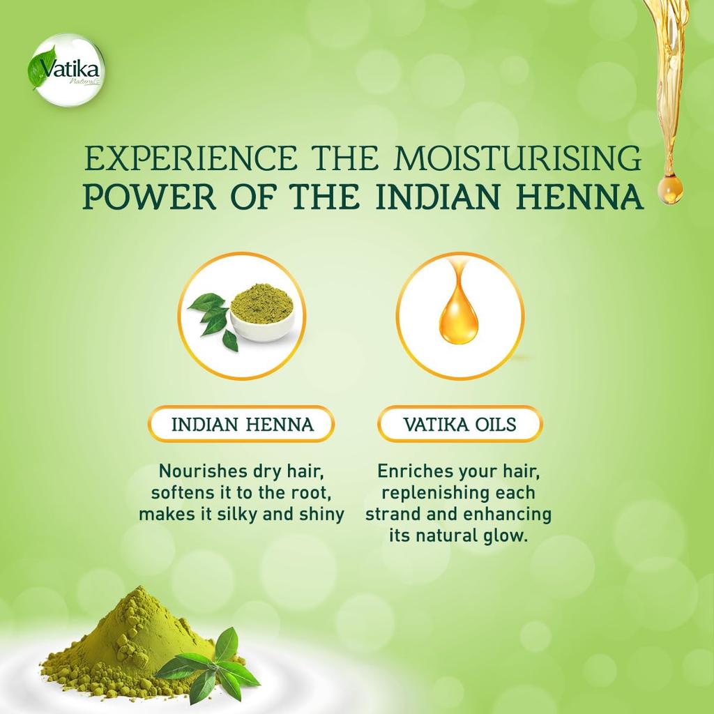 Balsam för håret med indisk henna Vatika Oils Dabur UAE | Naturlig & Örtbaserad Balsamlösning | Gör håret mjukt & Ger glans |