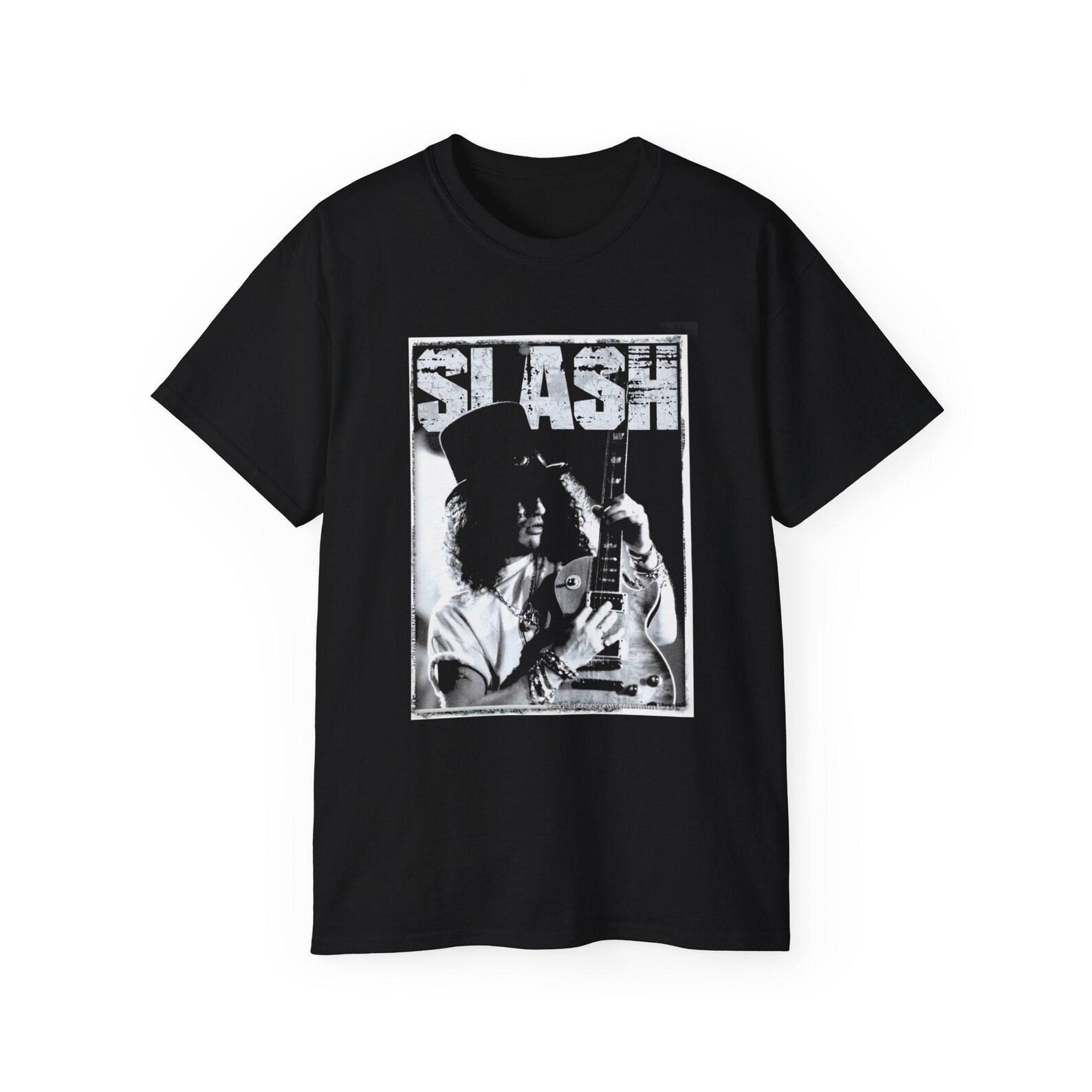 Slash Guitarist photo tee | Rock Band T shirt, Electric Guitar Portrait 2XL