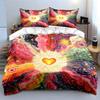 Colorful Heart Galaxy Art Decor Soft Comfortable Duvet Cover Bedding Set Included 1*Duvet Cover & 2*Pillowcases gift