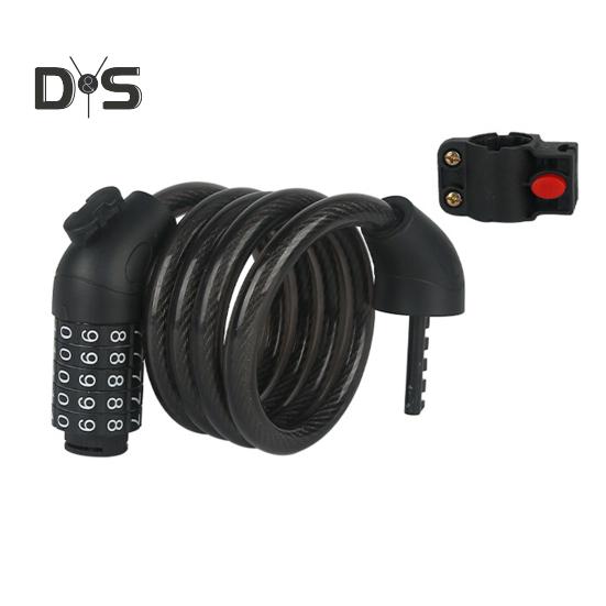 Bike Cable Lock with 5 Digits Shear-Resistant PVC Coating Universal Anti-Theft Security Protection Bicycle Scooter Safety Lock