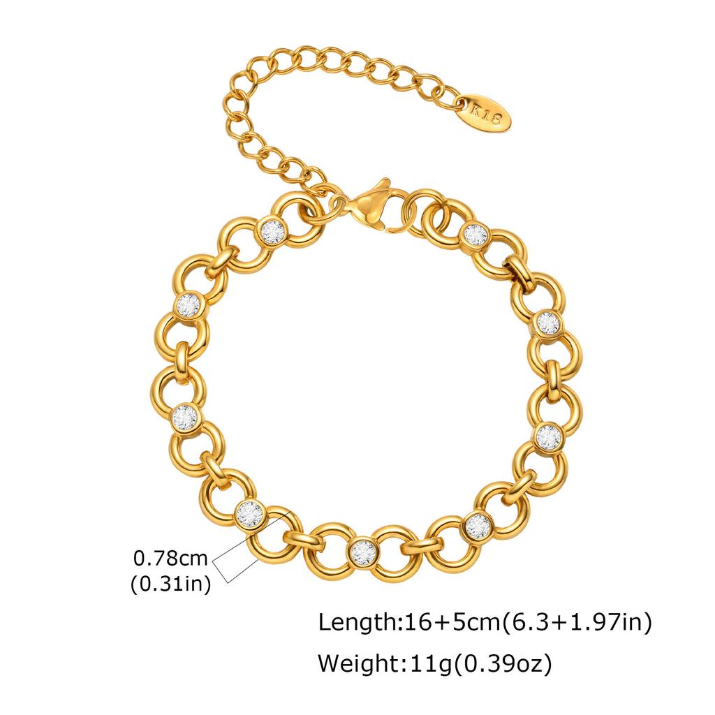 Vnox Romantic Love Infinite Necklace For Women, Stainless Steel Crystal Zircon Jewelry Set, Anniversary Valentine's Day Gift
