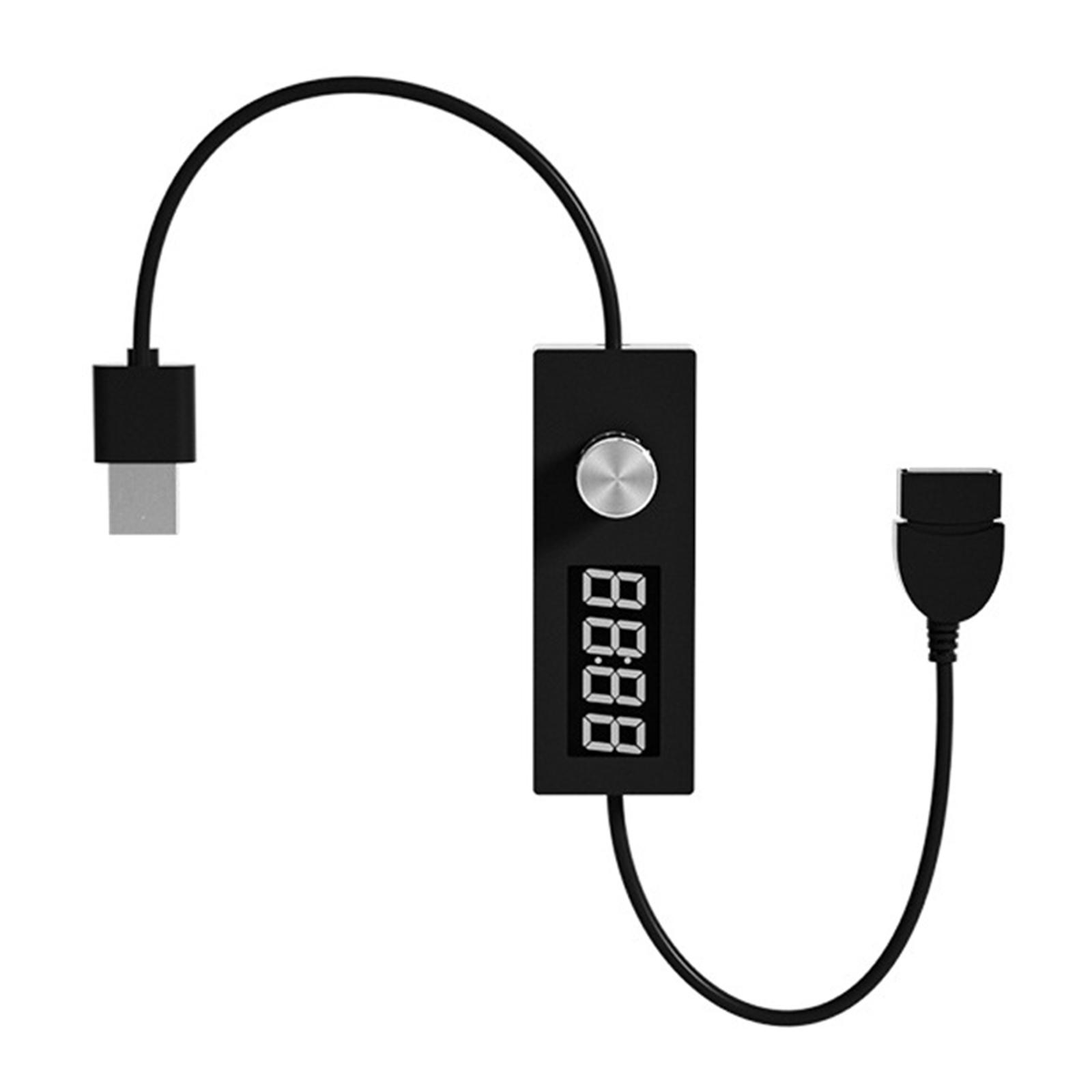 

Регульований USB Таймер Вимикач Кабель Керування Автоматичне Вимкнення Живлення від 5 Хвилин до 24 Годин 55 Хвилин для USB Вентилятора та Ламп