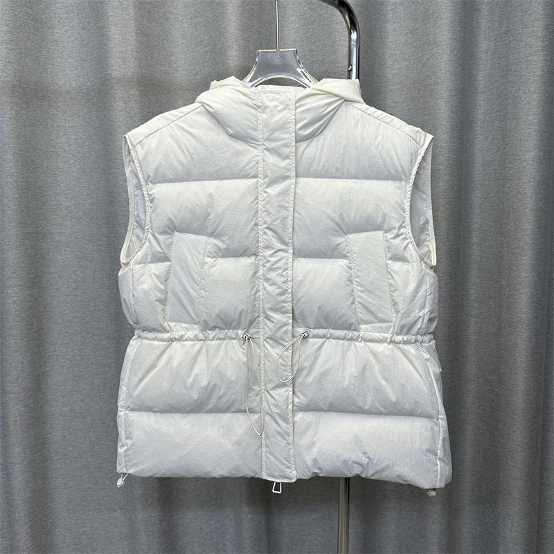 waist thickened down vest women's new winter loose hooded short thin vest large size vest tide