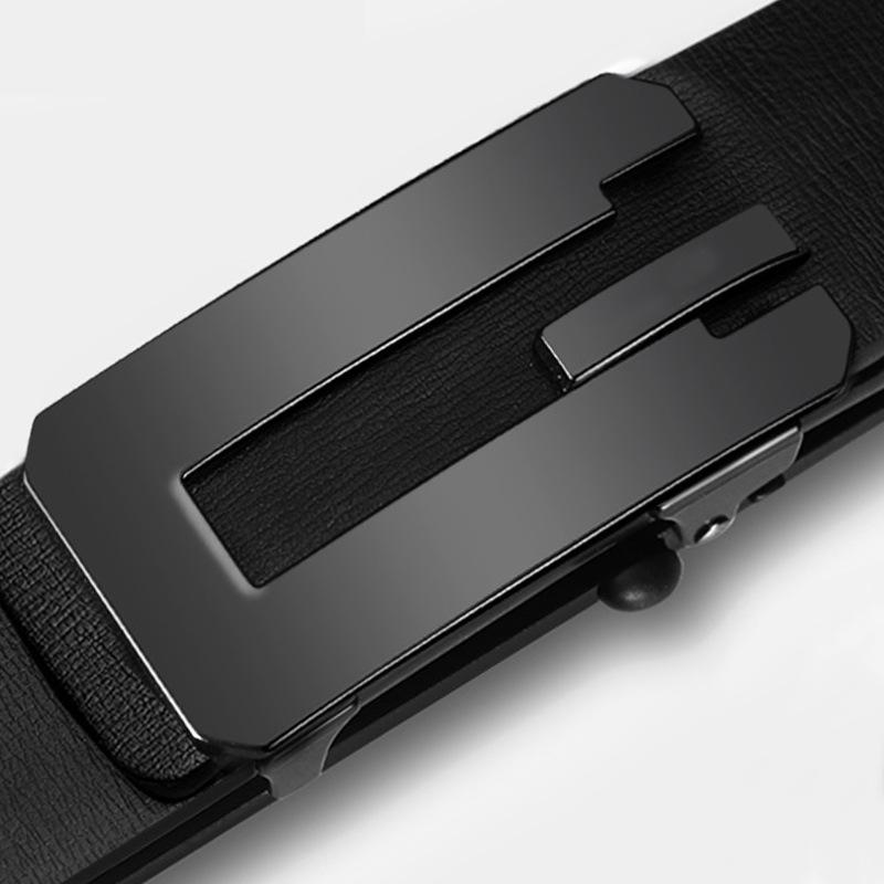 Automatic Buckle Belt for Men Genuine Leather Casual Simple Men's Belt Cowhide Young Men's Fashionable and Versatile Young Men's Belt
