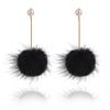 Day Earrings Autumn And Winter Fashion Exaggerated Mink Hair Ball Long Hair Ball Earrings Stud Earrings Women'S Jewelry