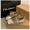 Autumn Wind Autumn Ladies Korean Shallow Mouth Silver Flat Single Shoes Female Gentle Mary Jane Shoes Female Shoes