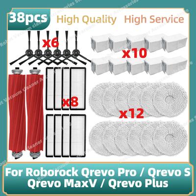 Compatibile per ( Roborock Qrevo Pro, Qrevo S, Qrevo MaxV, Qrevo Plus ) Spazzola Laterale Principale Filtro Hepa Panno Mocio Sacchetto Polvere Parti
