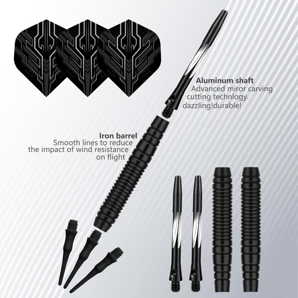 WayArrival Soft Darts Set 19g Customizable with 2 Shaft Types Includes 6 Replacement Flights & O-rings Complete Set for Immediate Play