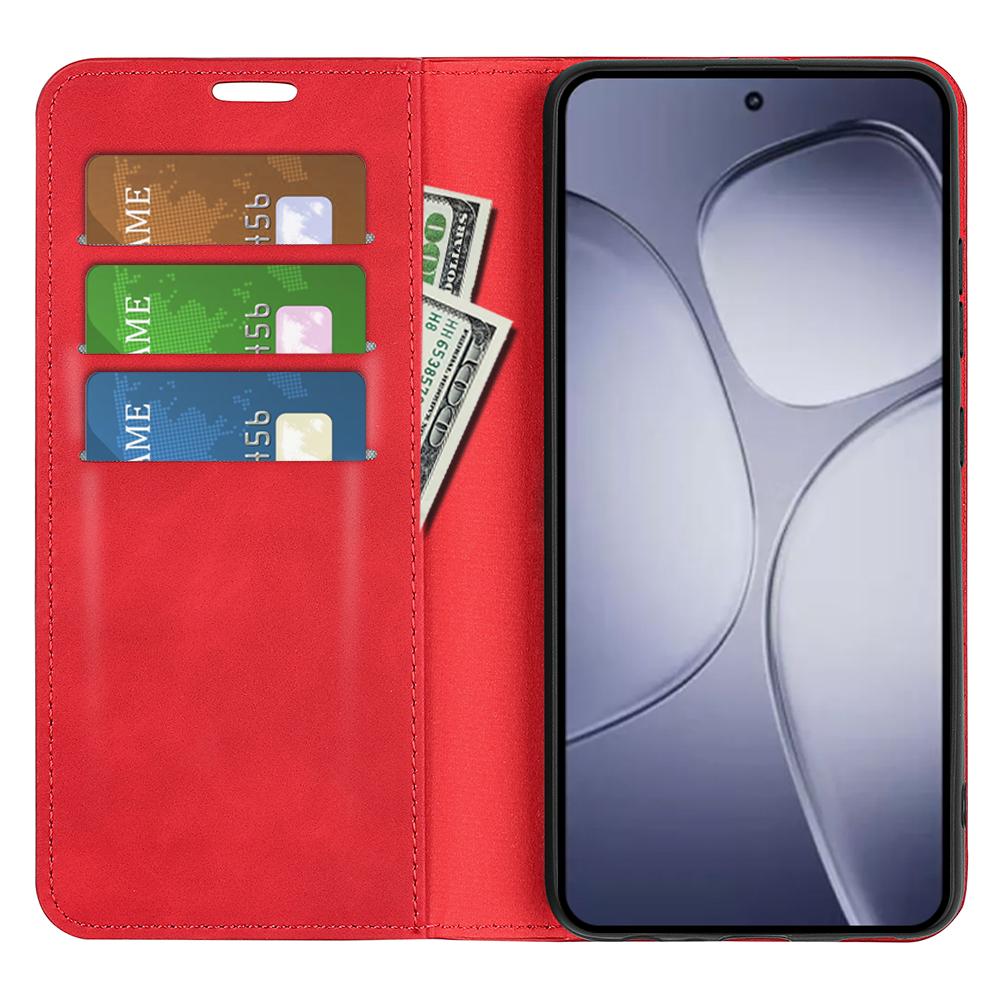 

For Xiaomi Redmi K70 Ultra Case Skin-Touch Leather Wallet Phone Cover Red