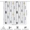 Gold Star Pine Tree Shower Curtain Christmas Bathroom Decor for Home Decoration Waterproof 180 x 240cm White