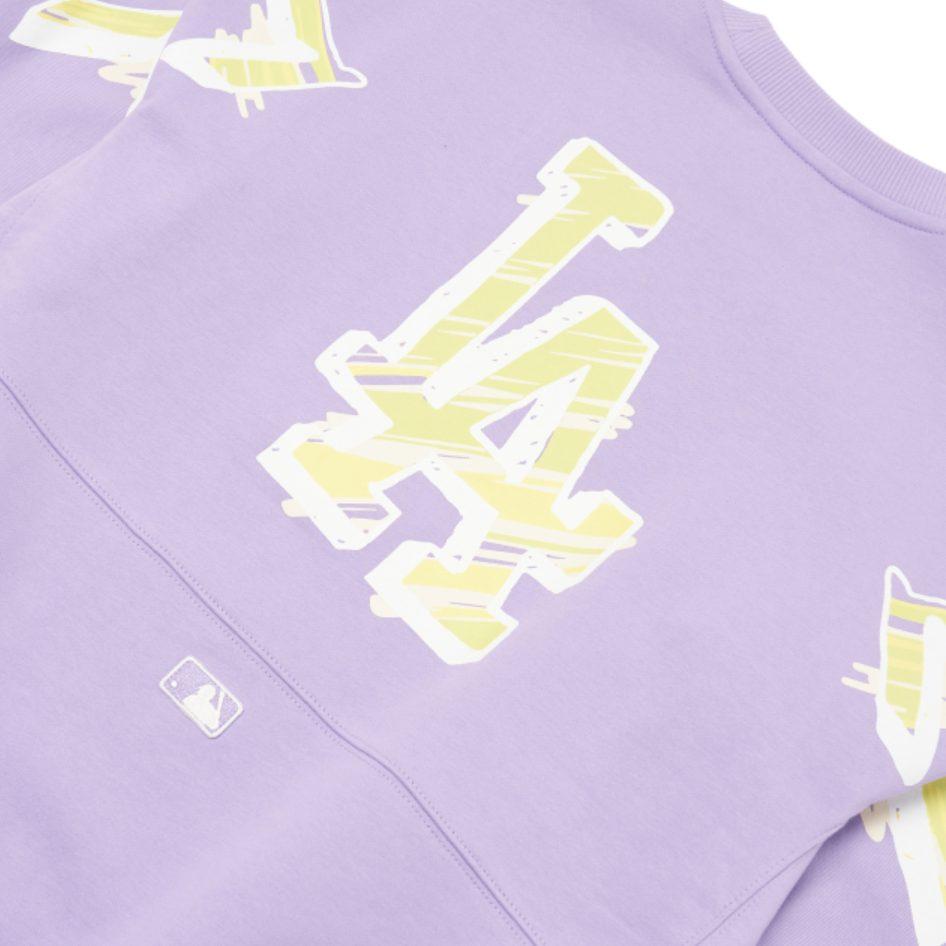 MLB Los Angeles Dodgers Sweatshirts Unisex Purple Crew Neck Moderate Regular 3AMTS0121-07LDL