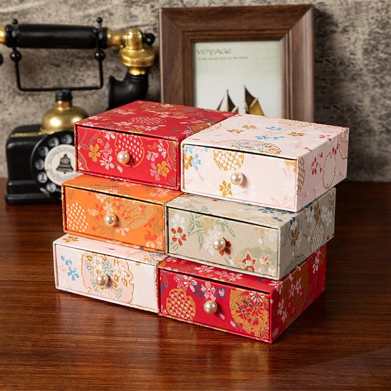 1Pcspaper Jewelry Holder Floral Chinese Jewelry Box Drawer Jewelry Packaging Exquisite Wedding Gift Box For Wedding Gift