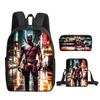 Deadpool 3pcs Student School Bag Backpack Lunch Bags Pencil Case Gifts Kids