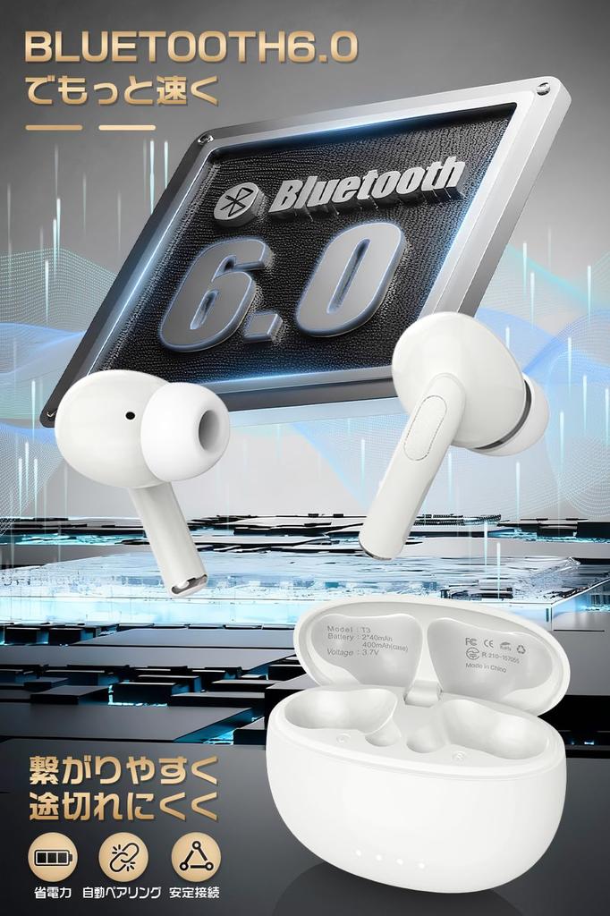 Immersive Sound Quality with ANC Wireless Bluetooth Automatic Touch Sound ENC Noise Sound Leakage Low IPX7 Fast Separate Left and Right Comfortable