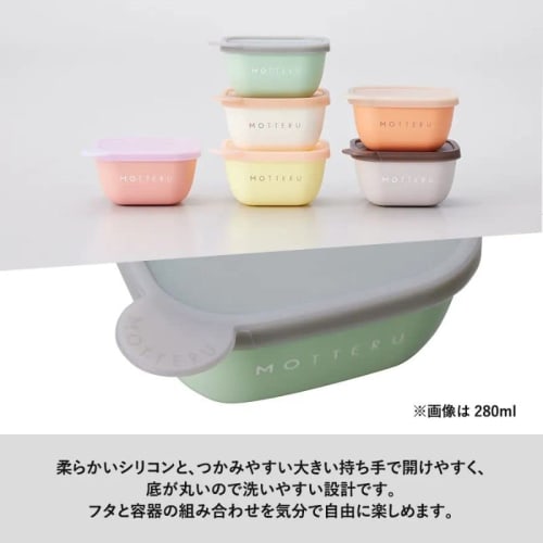 MOTTERU Write-On and Erasable Food Containers, Set of 2 (Peach Orange, 400ml)