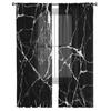 Transparente Fenstervorhänge aus Tüll mit Marmorstruktur und Aquarellmalerei für Wohnzimmer und Schlafzimmer. Moderne Voile-Organza-Vorhänge