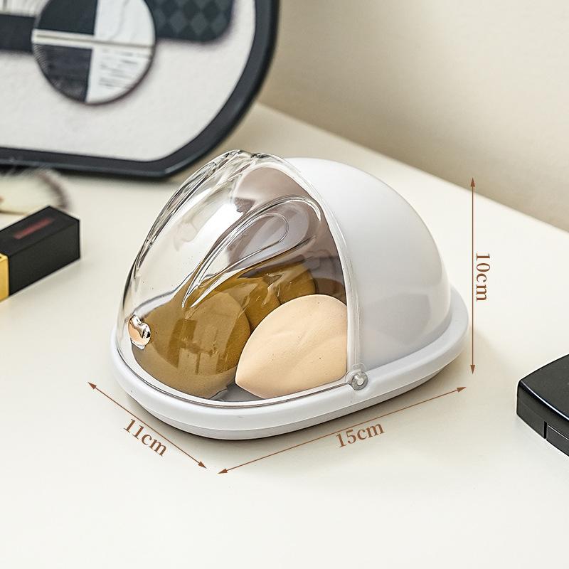 

Light luxury transparent sliding beauty tool storage box breathable dustproof desktop organizer multi functional accessory case прозрачный белый