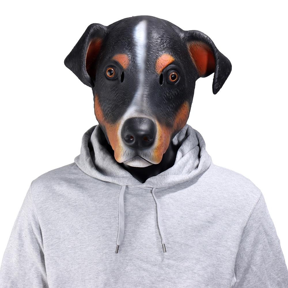Cute Dog Mask Cosplay Funny Big Ear Dogs Animal Latex Helmet Halloween Carnival Dress Up Bar Masquerade Party Costume Props