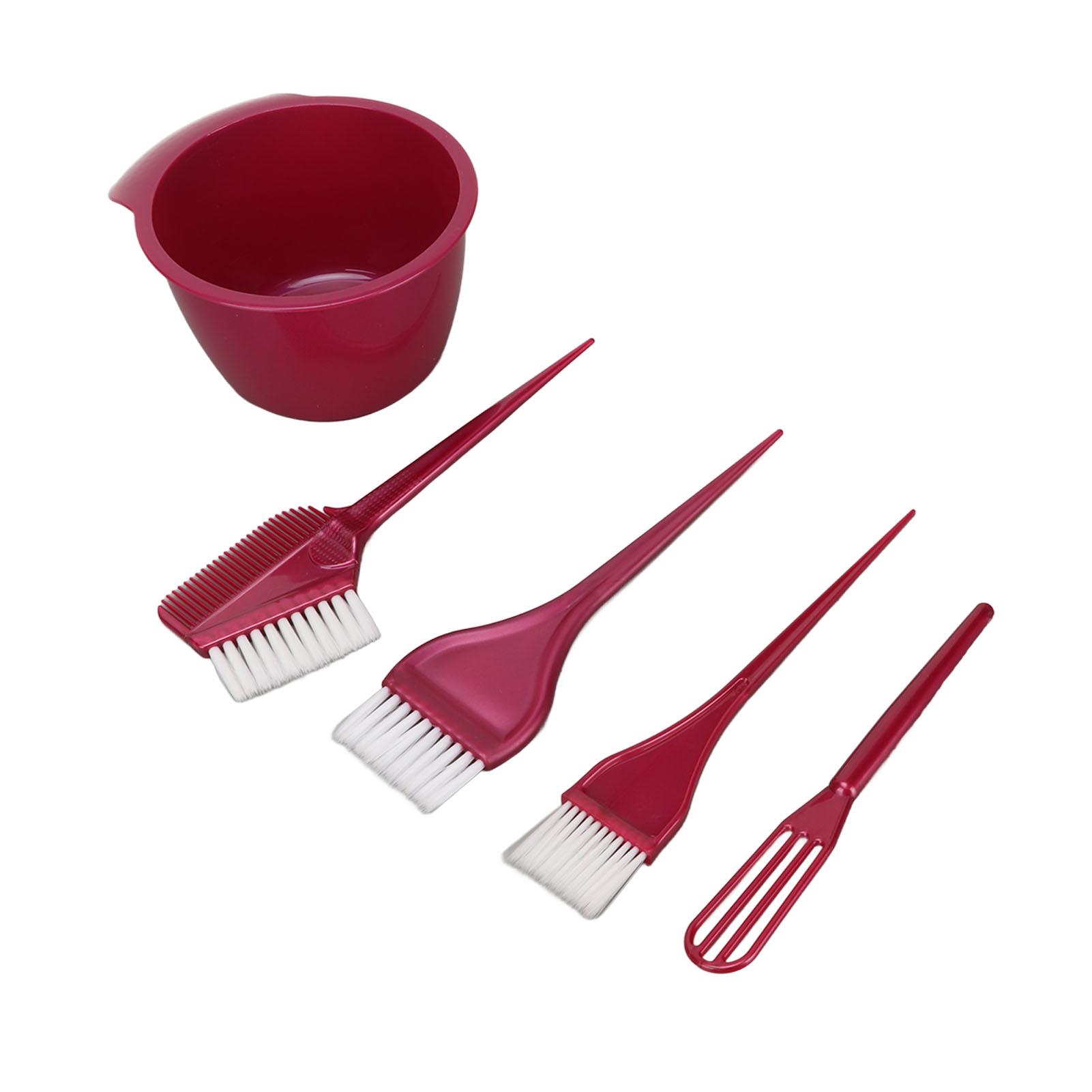 

5 шт. Набор для окрашивания волос, нейлоновые кисти, миска для смешивания, заостренная ручка, инструменты для окрашивания волос