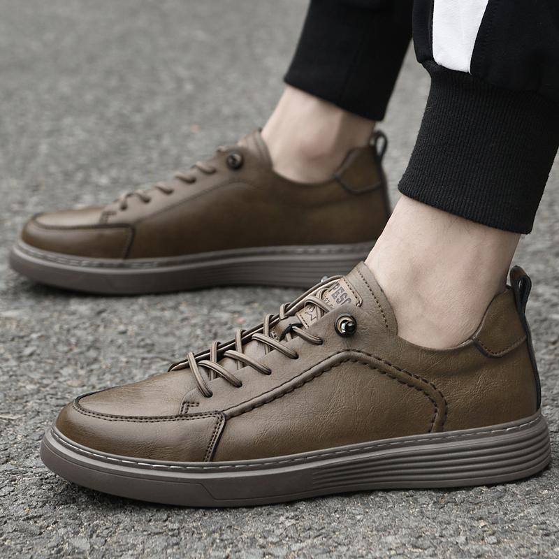 Spring and Autumn Men's Oxford Shoes Lace Up Soft Soled Outdoor Sports Shoes Brand Wear-resistant Genuine Leather Travel Shoes