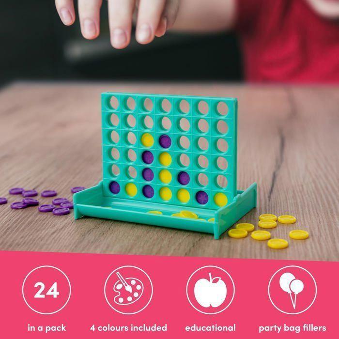 Mini Puissance 4 - TWIDDLERS - Lot de 24 - 8 cm - Jouets pour enfants - Cadeaux d'anniversaire