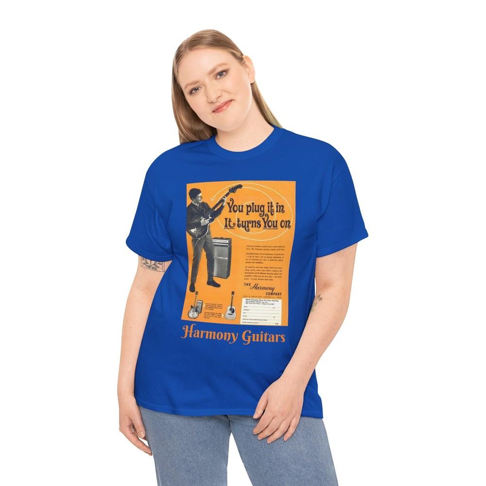 Vintage Harmony Electric Guitars Unisex Tee, Musician T-Shirt, Retro Graphic Unisex T-Shirt M