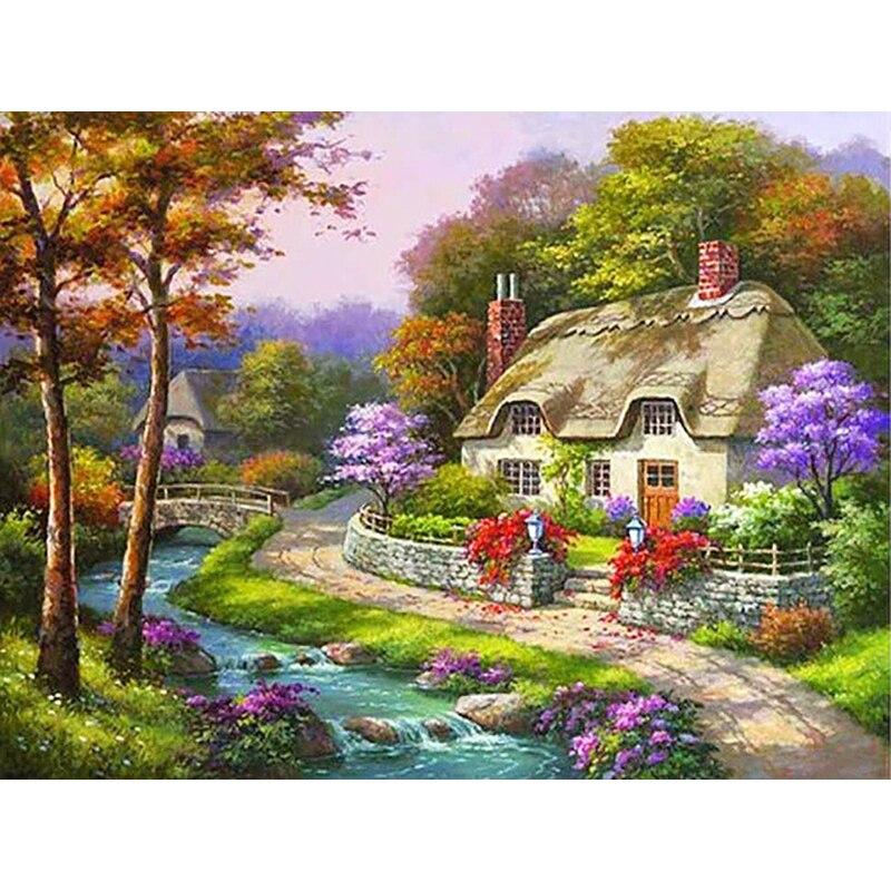 

Новый 5D DIY алмазная живопись полный круглый дрель деревенский пейзаж вышивка крестиком цветы Алмазная вышивка ремесла домашний декор Full Round 20x30CM