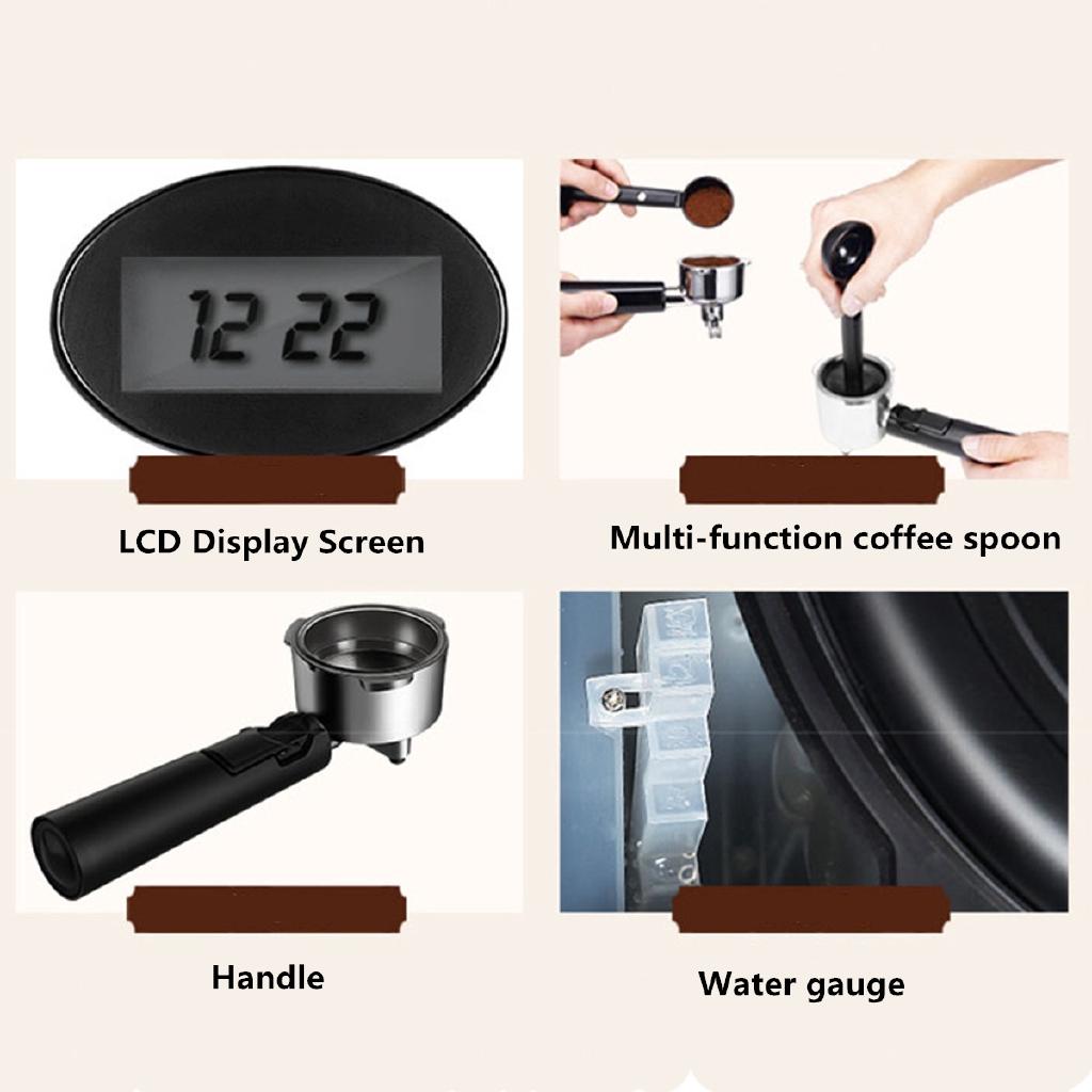 1850W 1.5L LCD Screen Automatic Espresso Coffee Machine American Cafe Maker Coffee Pot Steam Bubble Milk Frother