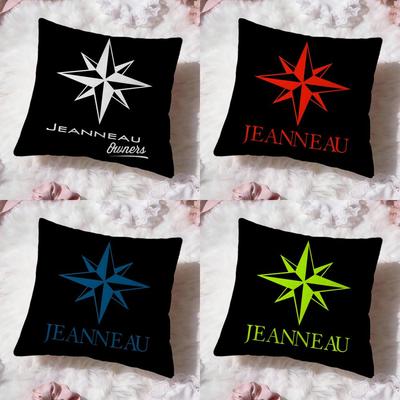 Poszewka na poduszkę z logo J-Jeanneau Yachts - Premium Comfort, dwustronna poszewka na poduszkę - Wzór Dwa w Jednym do Każdego Pomieszczenia i Wnętrza Samochodu