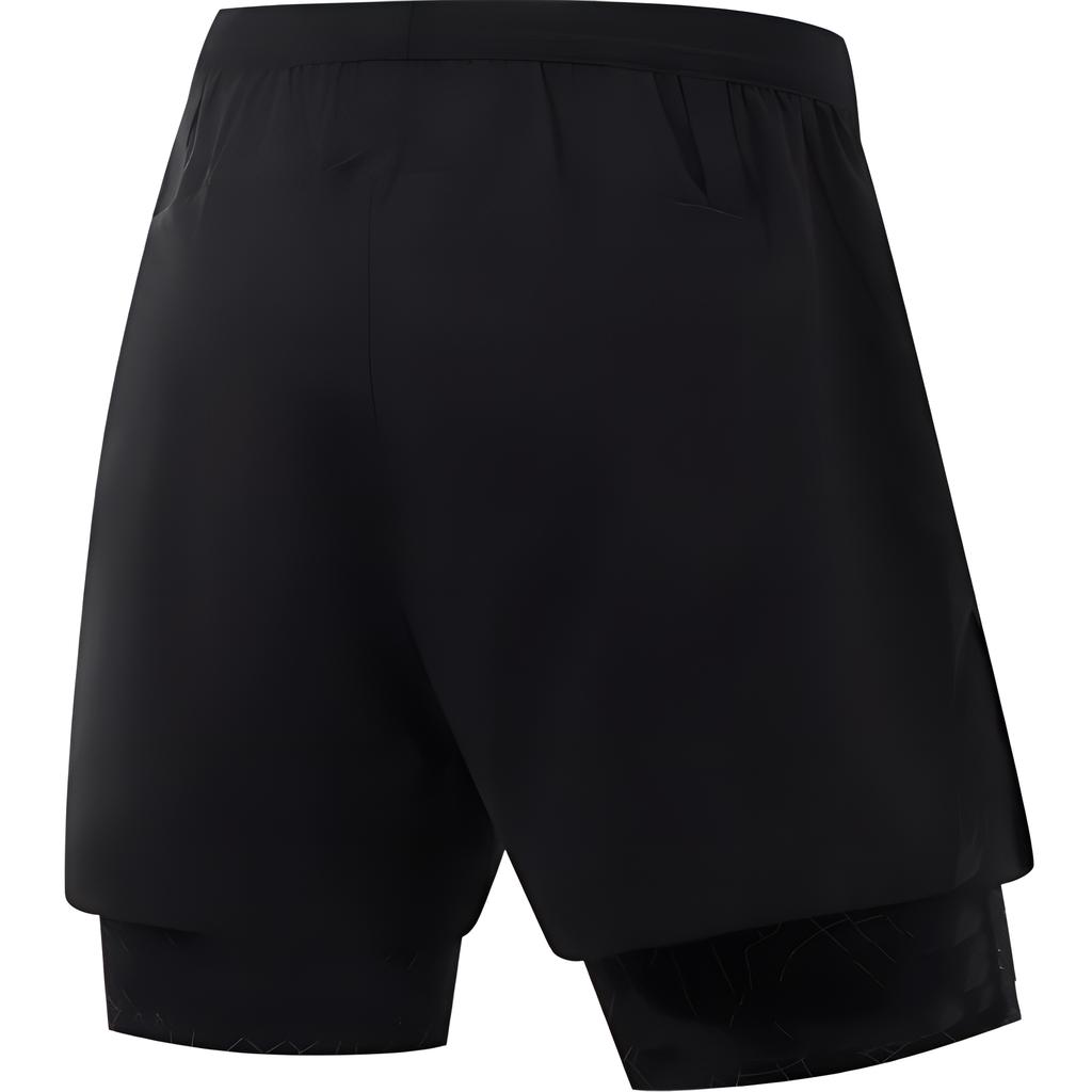 Li-Ning Solid Color Versatile Comfortable Breathable Two-In-One Sports Shorts Men shorts Black YKSU203-1