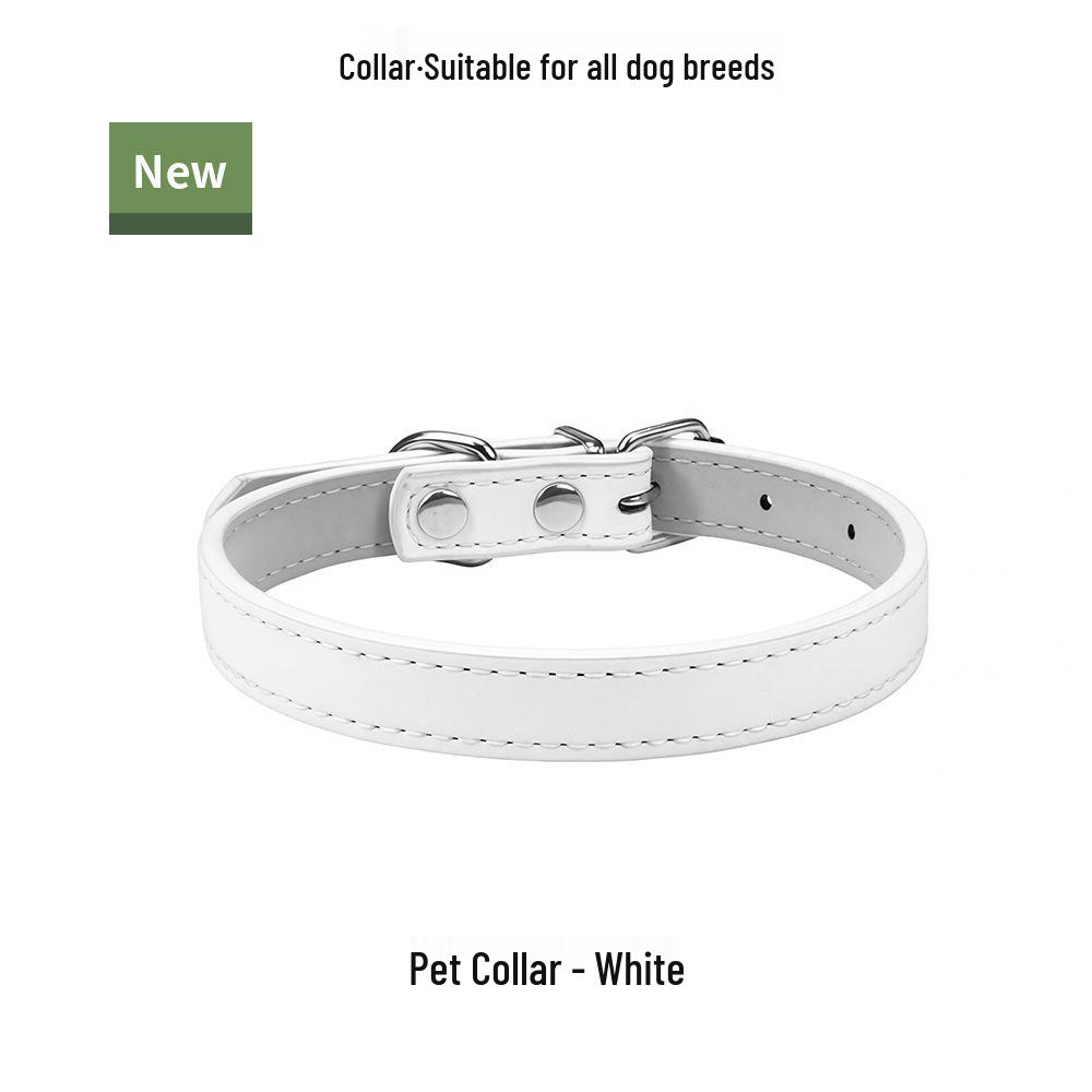 PU Leather Dog & Cat Collar for Small/Medium Breeds - Outdoor Walking Accessory