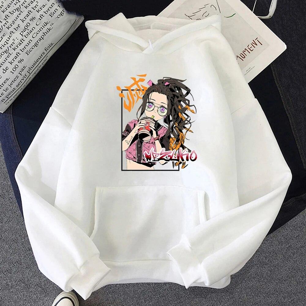 Oversized Hoodies Unisex Women Pullover Kawaii Anime Graphic Casual Hooded Kamado Nezuko Hoodie Unisex Demon Slayer Hoody Tops Unisex Hoodie